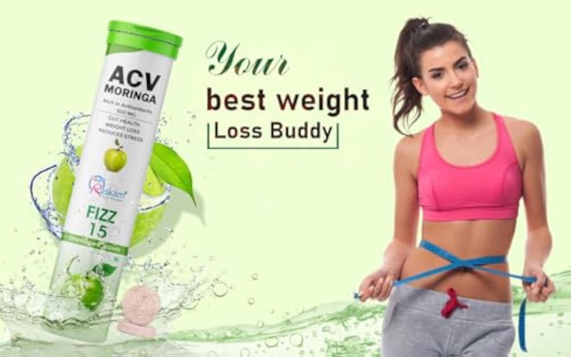 Raskam ACV Moringa Effervescent Tablets, Natural Energy & Immunity Booster